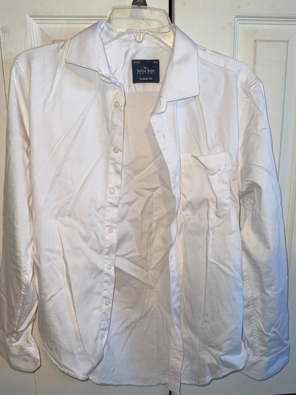 The Savile Row Company.  Men's white long sleeve button down dress shirt